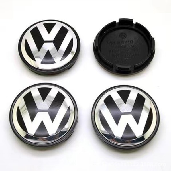 Set med fyra 65 mm navkapslar för Volkswagen, VW Golf Passat Touran, lättmetallfälgar
