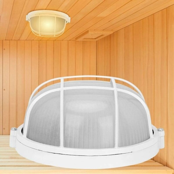 Sauna Lampe - Deflagrant Anti-polstring fugtighed Temperatur Rund Lampe Til E27 Ledning Sauna, 17.58.2cm