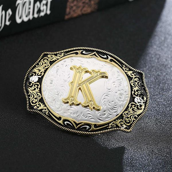 Western Belt Buckle Initial Letters J Small Gold Belt Buckles for Men Women