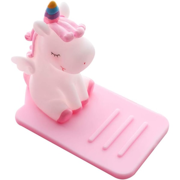 Kawaii Unicorn Pegasus Pegasus ponnytelefonställ Justerbart stativ Söt bordstelefonställ Multifunktionellt bordstelefonställ (Unicorn Pink)