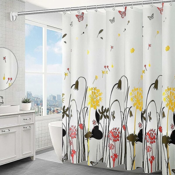 Bath Curtain, 150*200cm Mildew Proof Shower Curtain,Polyester Shower Curtain,Washable Bathroom Curtains,Semi-Sheer Shower Curtains with 10 Hooks