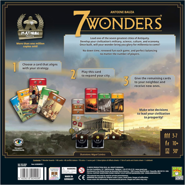 7 Wonders New Edition | Brætspil | Alder 10+ | 3 -7 spillere | 30 minutters spilletid