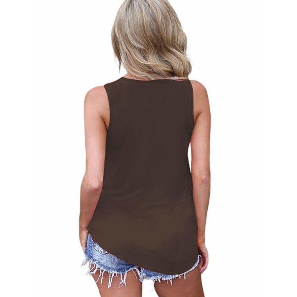 Kvinners Tank Tops Sommer Ermeløse Skjorter Criss Cross Casual Basic Tee Skjorter Topper Bluser (L Svart）