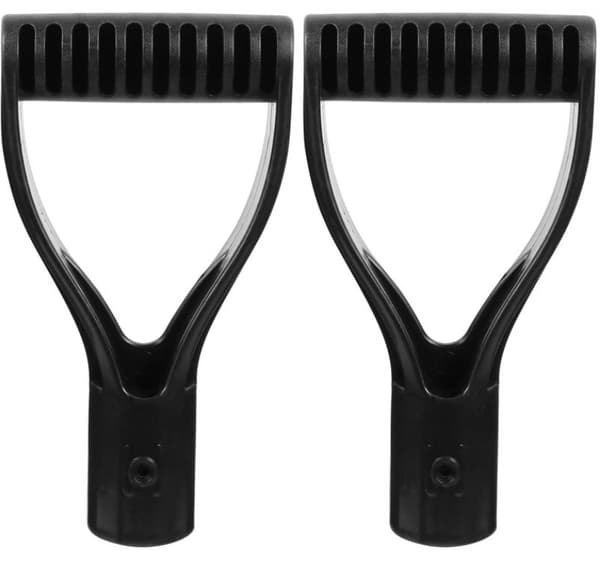 2 stk. 3 cm plastskovlskafter D-håndtag til sneskovl rive spade snerydning havetilbehør