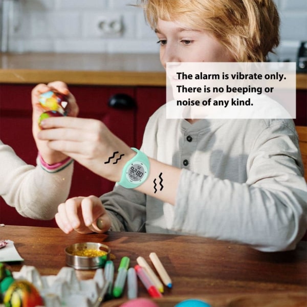 Cyan farve-børnenes digitalur med stopur, belysning, Ala