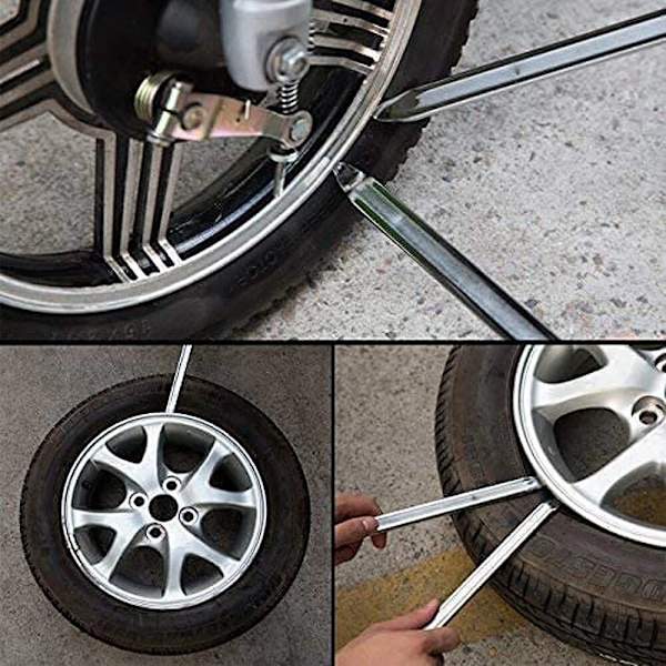 3 stycken stål däckjärn metallkit för däckbytare manuell däckjärn motorcykel elcykel reparationsverktyg silver, däckjärn kit, galvaniserad