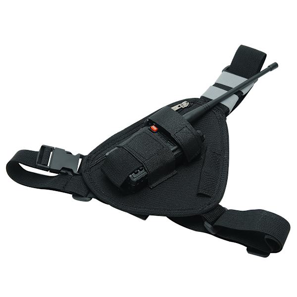 Brystsele for radio, bærbar vest brystpose svart med justerbar stropp kompatibel med Baofeng Motorola Uniden Kenwood ICOM Walkie Talkie