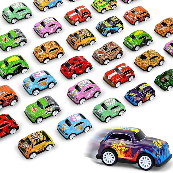 32 kappaletta irtoautoja - Goodie Bag -täytteet 3-5-vuotiaille lapsille, syntymäpäivälahjat, karnevaalipalkinnot pojille ja tytöille, juhlalahjat ja luokan aarrearkku