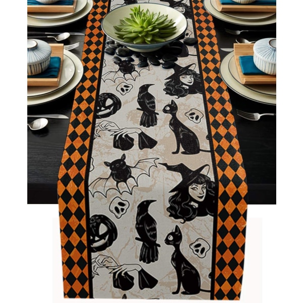 Bordflagg påske Halloween gresskar flaggermus hjemmerestaurant stue spisebord innendørs utendørs dekorasjon lin bordflagg