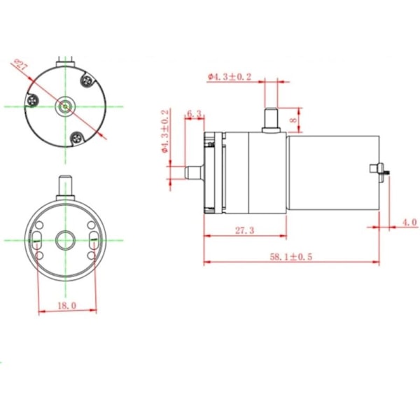 DC 12V mikro elektrisk vakuumpumpe 12V mini luftpumpe elektrisk motor