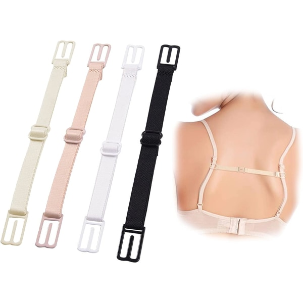 8 stk. BH-klips Elastiske BH-stropper Klips til Kvinder Justerbare Anti-slip BH-stropholdere