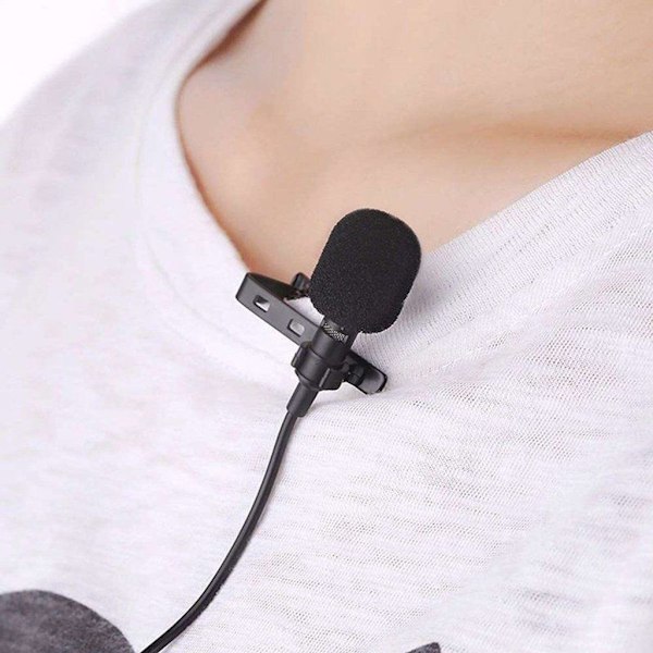3,5 mm clip-on mikrofon med håndfri funktion, trådløs kondensator, mini lavalier mikrofon