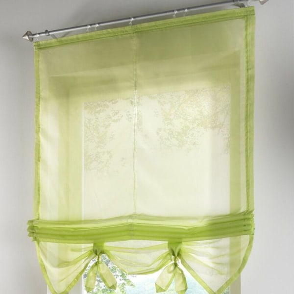 1 Stykke Romersk Butik Klassisk UNIE Farve Gardin Vindue Vinduesdekoration Badeværelse Altan Badeværelse, Grøn, 120x155cm