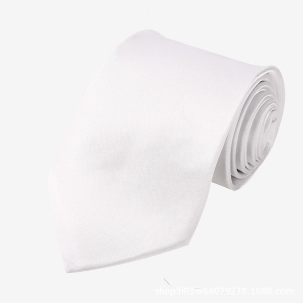 Vit handgjord klassisk 8 cm slips för män för arbete eller speciella tillfällen