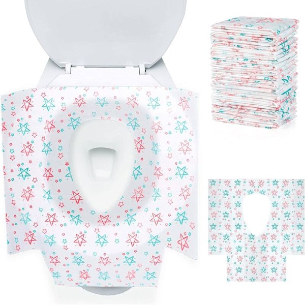 24 kpl kertakäyttöisiä WC-istuimia, kannettavia WC-istuimen suojuksia, koko 65x60 cm, yksittäin pakattu, liukumaton WC-istuin aikuisille ja lapsille