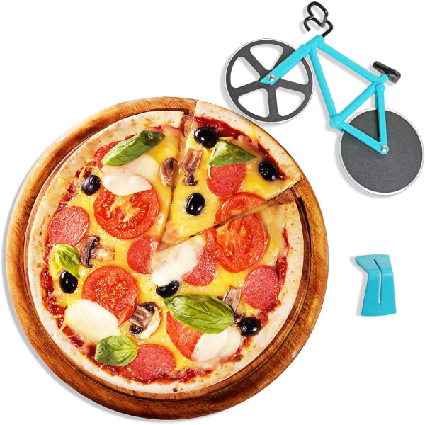 1 STK (himmelblå, 19cm*12cm*4cm) Sykkelformet pizzaskjærer, pizza