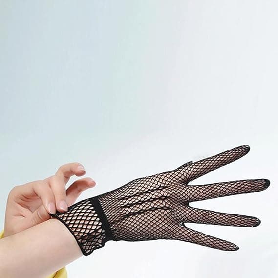 Sorte Fishnet Blondehansker Lange Mesh Hansker