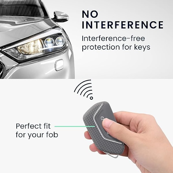 Silikone nøglecover til VW Golf 8 - Grå/Hvid