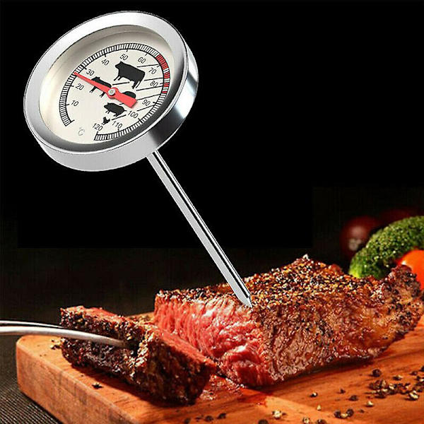 Rustfrit stål termometer BBQ BBQ ryger BBQ termometer værktøj（100 til 800 grader Fahrenheit）