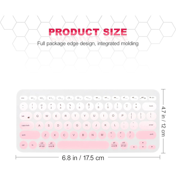 1 x Silikonfodral för Logitech K380 Rosa tangentbordsskyddsfilm för K380 tangentbord