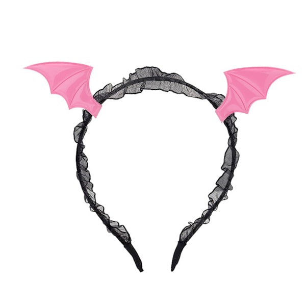 3 typer af flagermus pandebånd, Halloween pandebånd, glitrende lyserøde og sorte bolde, Halloween hårtilbehør, pigers fødselsdagsfest (rød+pink+sølv)
