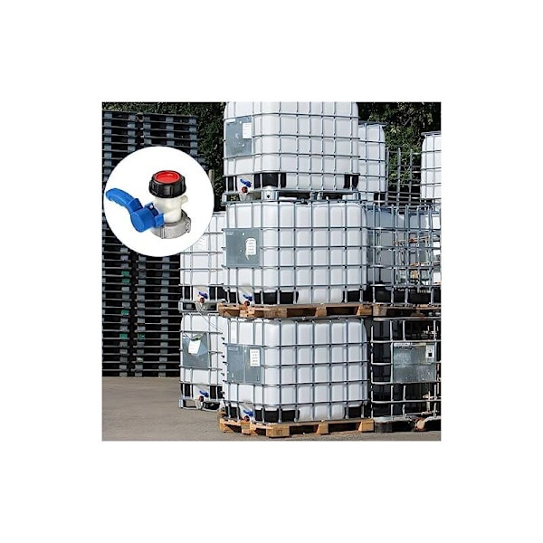(75 × 75 × 131) Vandhane Tank 1000l Adapter 1000L DN50 (75mm) IBC Tank Tilslutning Fødevare Adaptateu Tank Vandhane IBC Tank connector IBC Butterfly