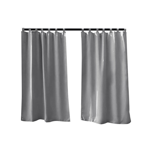 Udendørs mørklægningsgardin - Gardiner og draperier isolerende anti ventilationslys varme klar til installation til pergola, terrasse, hus, 107x213 cm, grå, 2 paneler