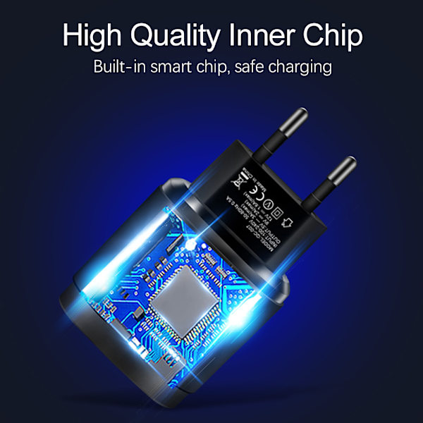 QC3.0 3USB Europeisk standard snabbladdare för mobiltelefon - smart reseladdare oval multifunktionsladdningshuvud