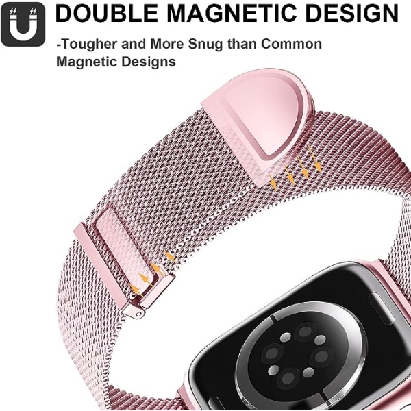 Bånd kompatibel med Apple Watch-bånd 42 mm 44 mm 45 mm (rose gull,