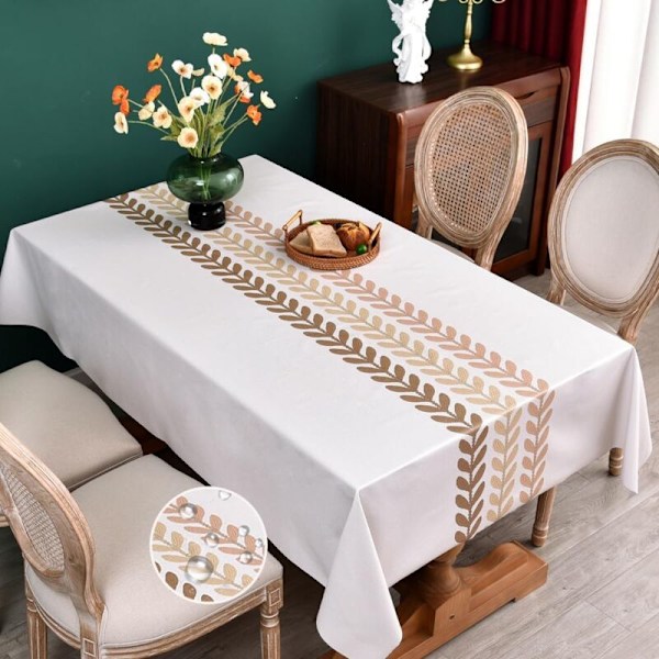 PVC vaxduk - Utomhusduk - rektangulär - vattentät - tvättbar - 140 x 180 cm - Kaffebladsmönster