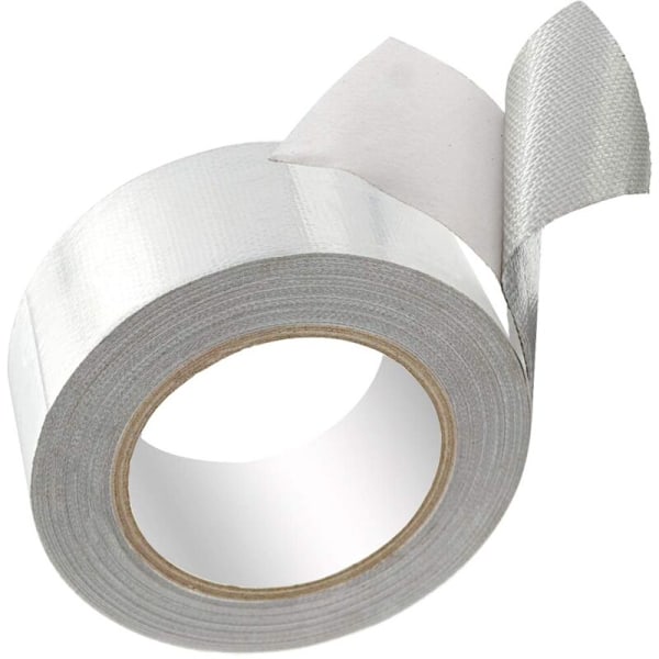 Aluminiumtejp tätningsremsa 48mm x 3m förstärkt med glasfiberväv för ventilation, temperaturresistens -30120 ° C, silver
