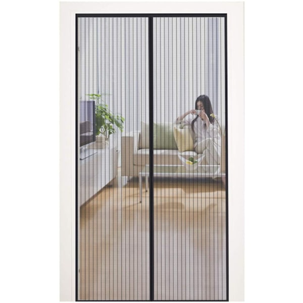 100x230cm-svart magnetisk dør myggnett