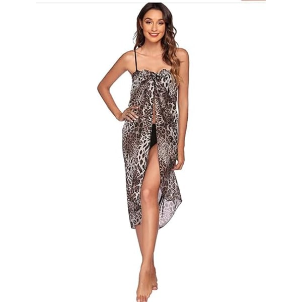 Kvinders Chiffon Strand Kjole Badetøj Lang Bikini Wrap Sjal Tørklæde Badetøj Bund
