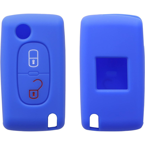 (Värit) Auton avaimen lisävarusteet, yhteensopiva Peugeot Citroën Dual Key - Auton avaimen pehmeä silikonikuori