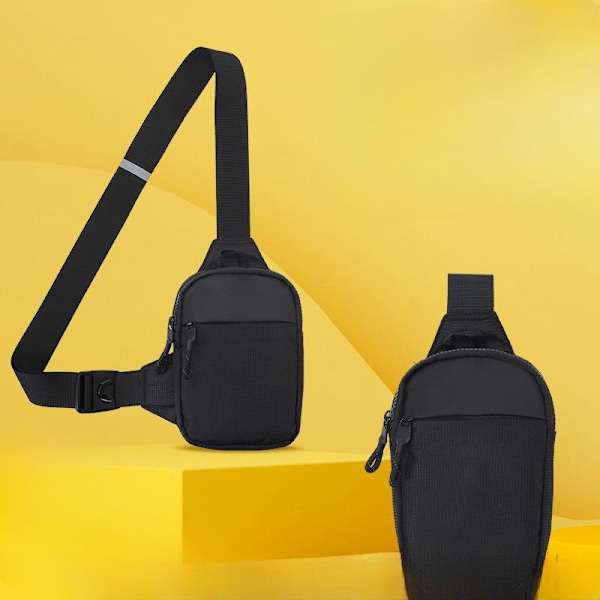 Bag, Side Shoulder Bag Pustende Mesh Menn Løping Shopping (Svart)