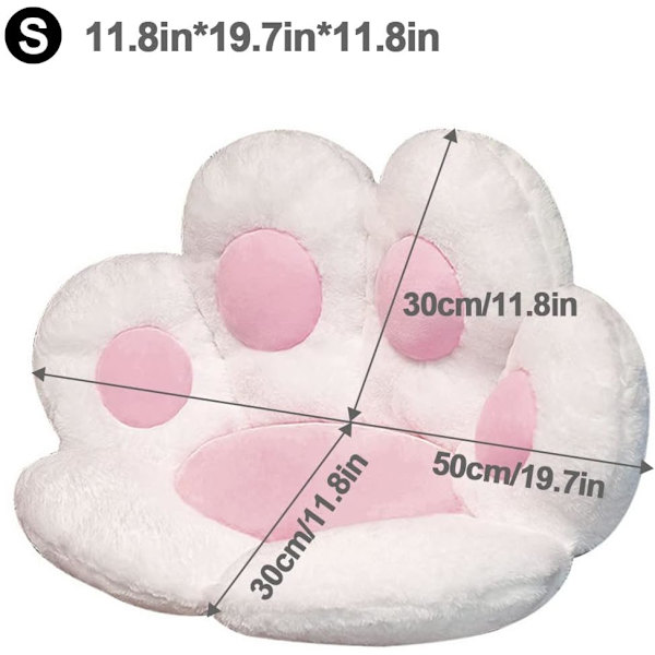Kattepote pude blød pude plys pude sofa pude sød sofa pude gulvpude udstoppet dukke kontor soveværelse stue soveværelse(hvid，70 * 60cm