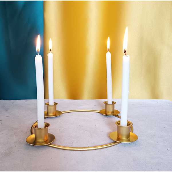 Jul ljusstake gyllene lykta järn prydnad ljusstake