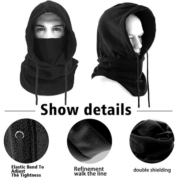 Svart, multifunksjonell luemaske for vinter, kaldt vær, utendørs ski, motorsykkel, fjellcamping, fotturer Balaclava Balaclava,