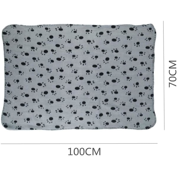 3 Stykker Fluffy Dyreplaid Plys Super Blød Varmt Vaskbar Katteplaid Sofa Puder Blød Tæppe Sengetæppe til Hund og Kat (100*70cm)