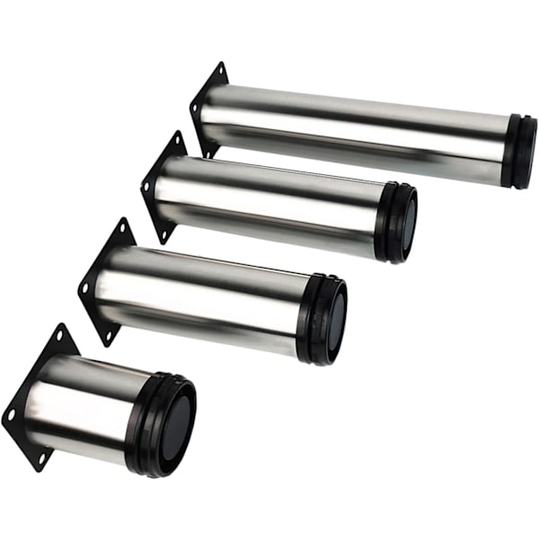 4X Möbelben, 120mm Justerbara Benmöbler Ben - Krom Metall - Höjdjusterbar