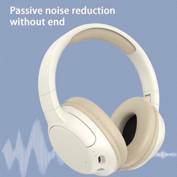 Trådløst Bluetooth gaming headset med mikrofon, aktiv støjreduktion, all-inclusive øremuffer og lang batterilevetid (Khaki)