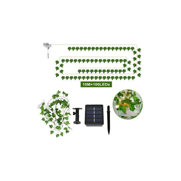 Aurinkokennokäyttöinen ulkoköynnös, keinotekoinen valoköynnös muratti 100 LED 10m valaiseva aurinkokennokäyttöinen ulkoköynnös puutarhan parvekkeen hääjuhlien koristeluun