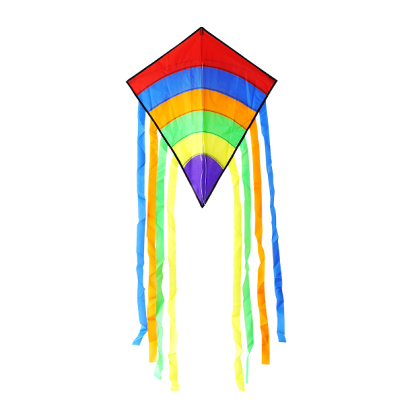 Single line drage - Rainbow Eddy Blue - til børn fra år - Mål: 158x64cm