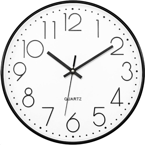 12 tum, elegant, modern, tyst, utan tickande, kvartsväggklocka, fungerar med batterier, rund dekorativ design för hemmet/kontoret/köket/sovrummet