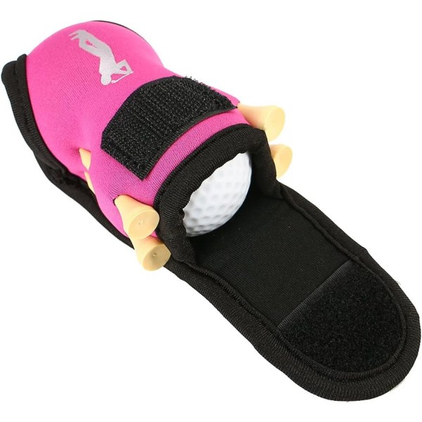 Pink - Golfbold Cover, Golf Tee Taske, Golfbold og Tee Drikkepose med 2 Golfbolde og 4 Golf Tees (Tilfældig Farve), Golf Tilbehørssæt til Golf