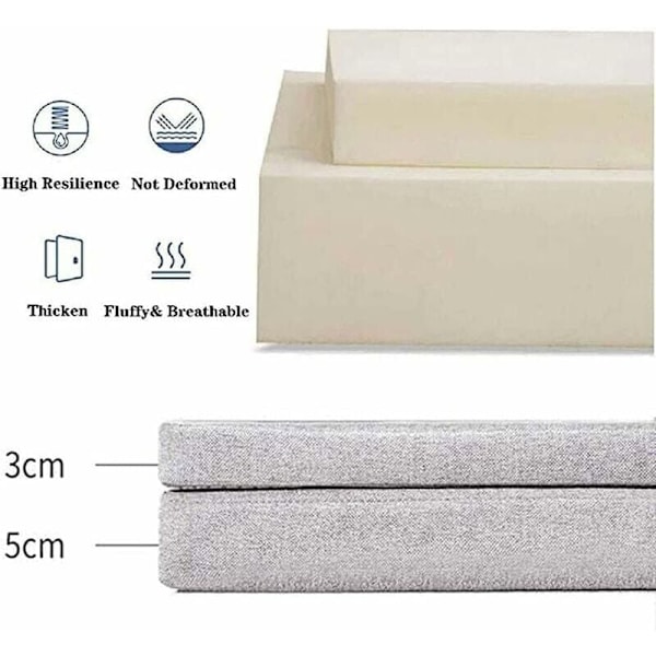 Sklisikker benkpute, 1, 2 eller 3 seter, 100/120/150 cm, for innendørs eller utendørs bruk, 50 x 50 x 5 cm, grå