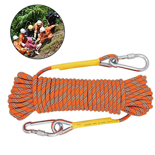 Staattinen kiipeilyköysi lisävaruste pakoreppu (10m) oranssi