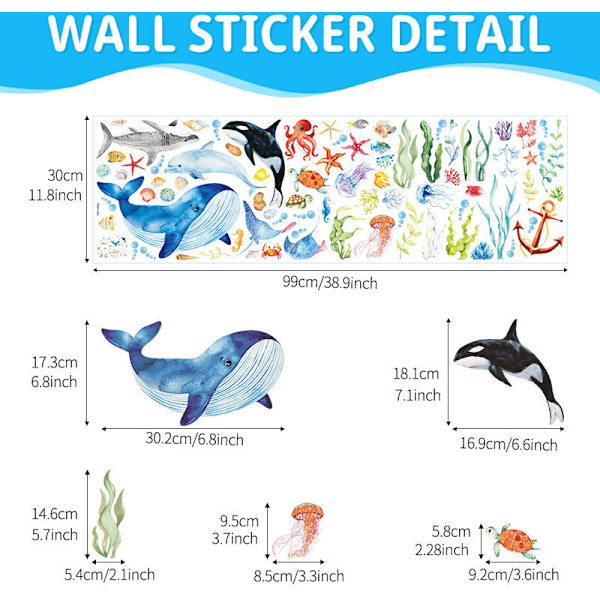 Vægstickers under havet Tropiske fisk vægstickers væg vægstickers ocean alger til soveværelse børn baby børnehave badeværelse