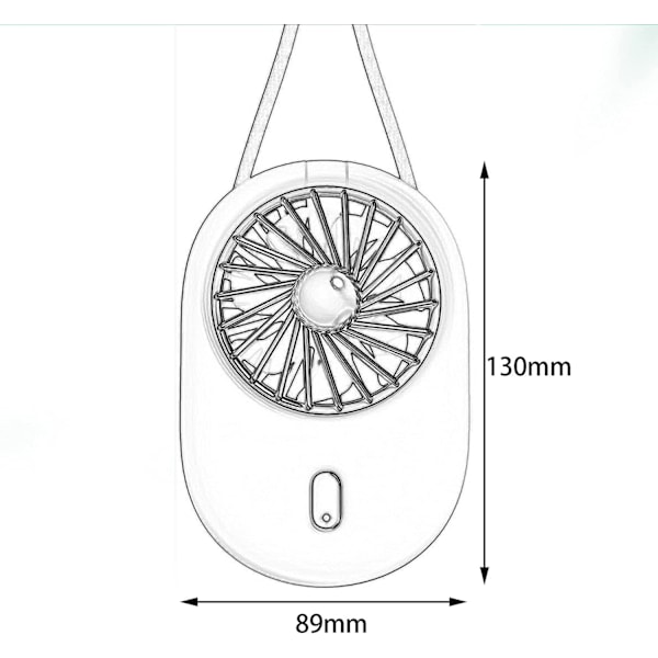 Sommar Handsfree Mini USB Laddningsfläkt (Vit)