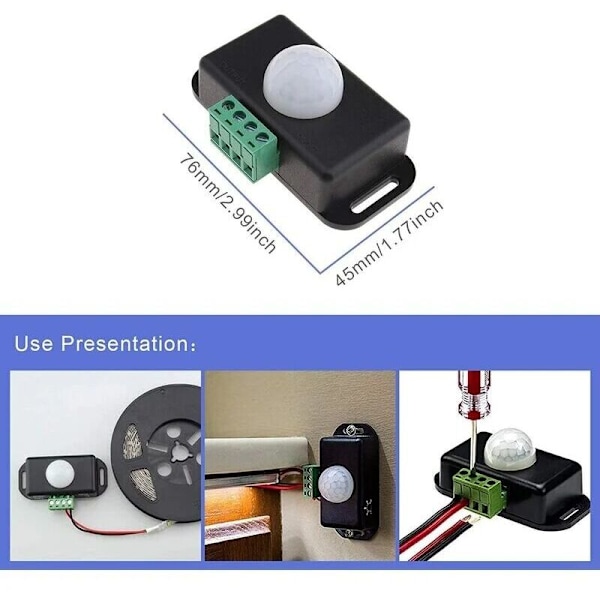 Infrapunaliiketunnistinkytkin PIR-infrapuna-ihmiskehon induktio LED-nauhavalaisimet 12V 24V 24V